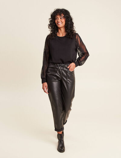 T-shirt manches longues noir femme