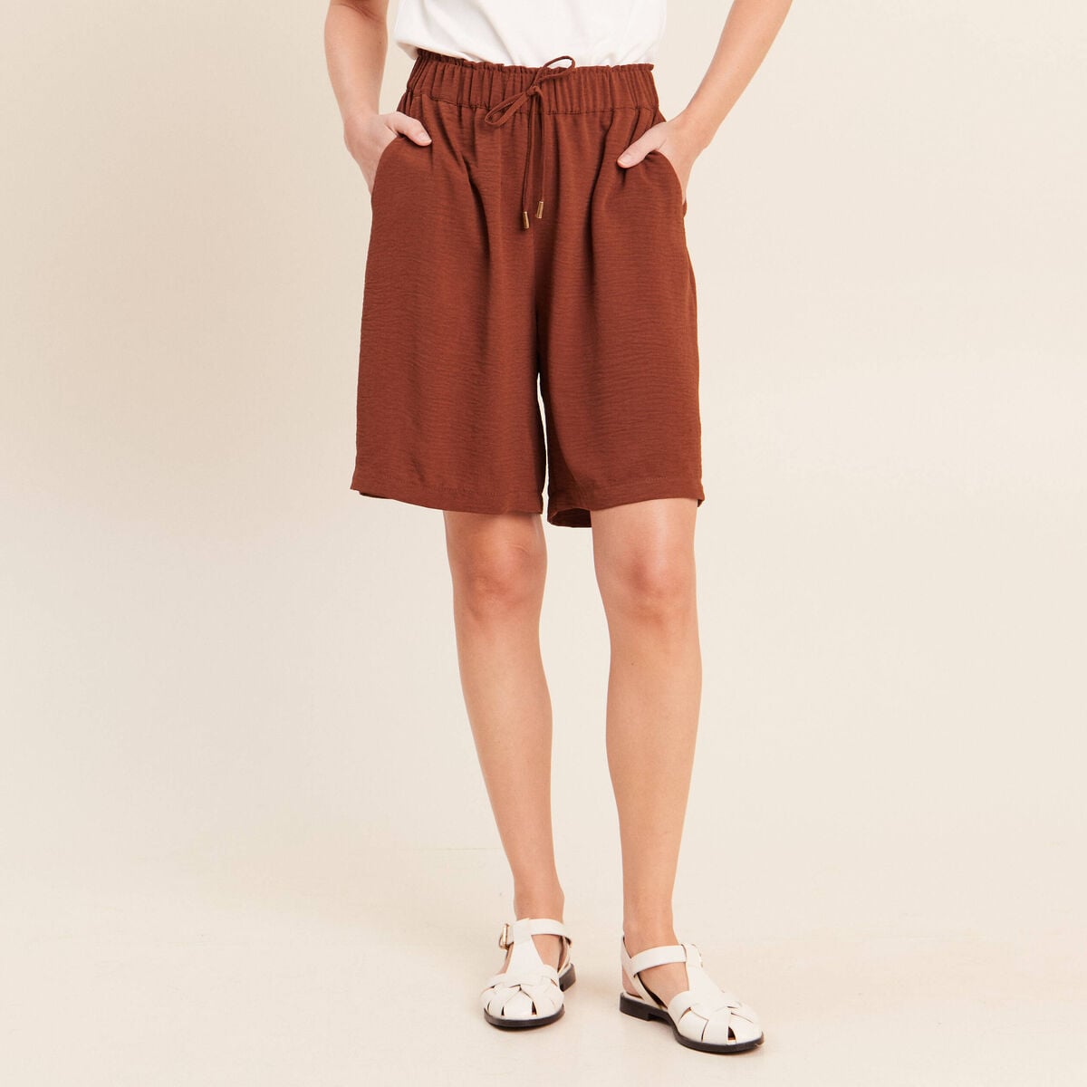 Bermuda marron femme
