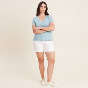 T-shirt manches courtes bleu gris femme