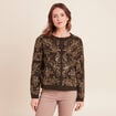 Gilet droit brod&eacute; &agrave; sequins vert kaki femme