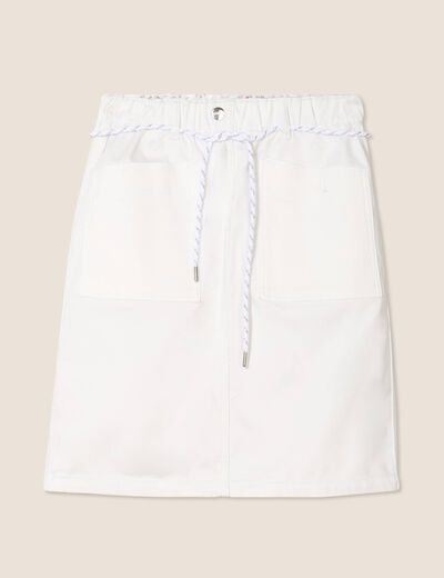 Jupe droite r&eacute;versible blanc femme