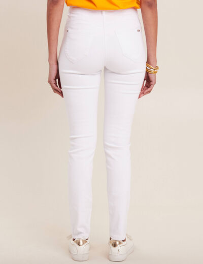 Jean magique ajusté taille standard blanc femme