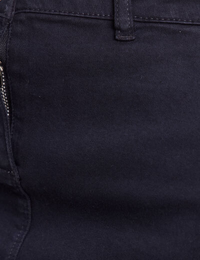 Jupe droite longueur genou bleu foncé femme