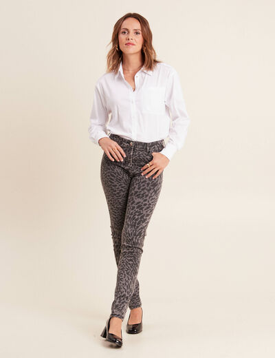 Jean magique ajusté taille standard marron femme