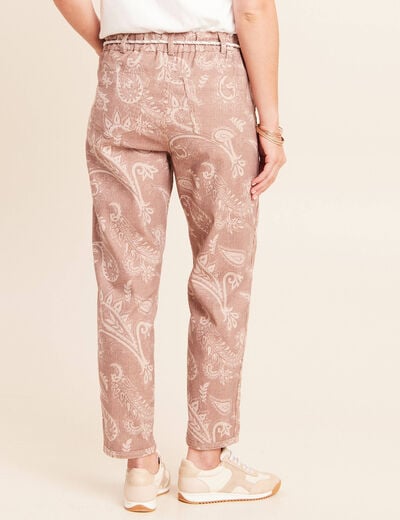 Pantalon droit r&eacute;versible marron femme
