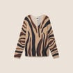 Pull manches longues marron femme