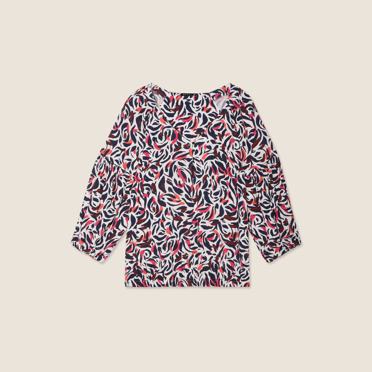 Blouse manches 3/4 rose femme