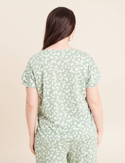 T-shirt manches courtes taupe femme