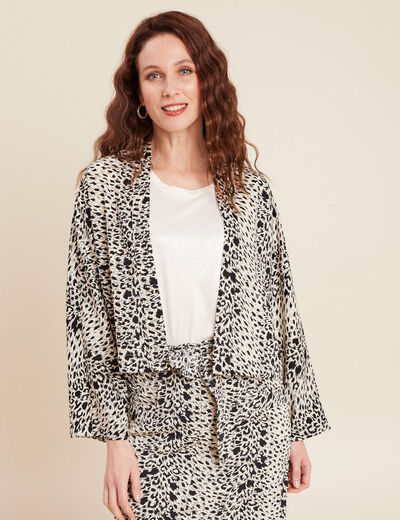 Veste esprit kimono ivoire femme
