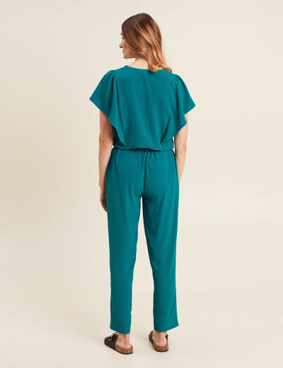 Combinaison pantalon droite vert femme