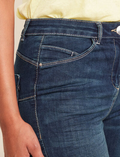 Jean coupe ajust&eacute;e 7/8&egrave;me denim brut femme