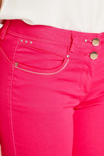 Pantalon ajusté rose framboise femme