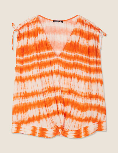 Blouse sans manches orange femme