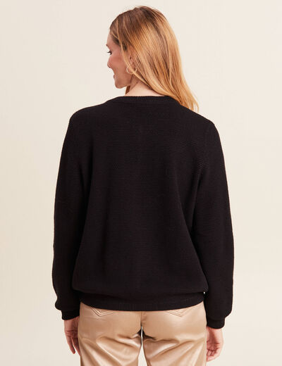 Gilet réversible manches longues noir femme