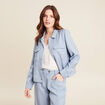 Veste boutonnée bleu clair femme