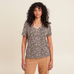 T-shirt manches courtes beige femme