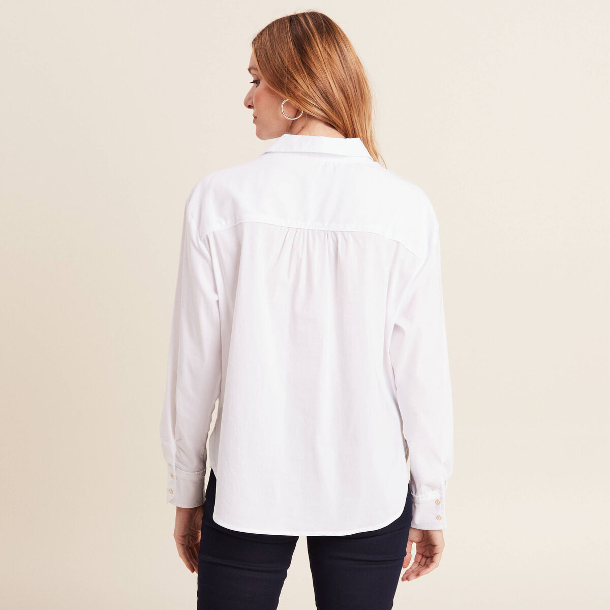 Chemise manches longues ecru femme