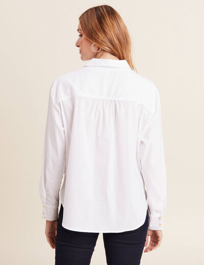 Chemise manches longues ecru femme