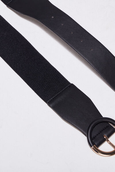 Ceinture large élastiquée noir femme