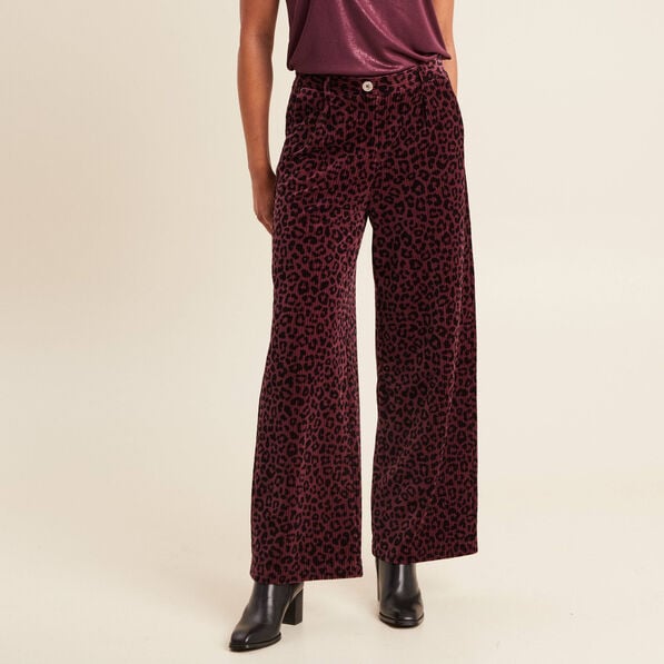 pantalon large velours marron fonce femme Pantalon large velours marron foncé femme