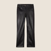 Pantalon droit simili cuir noir femme