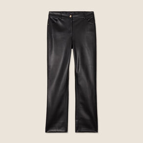 pantalon droit simili cuir noir femme Pantalon droit simili cuir noir femme
