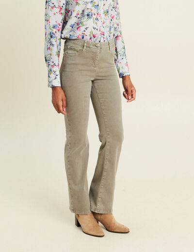 Jean magique L'Unique coupe bootcut vert kaki femme