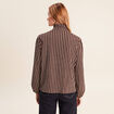 Blouse droite manches longues marron femme