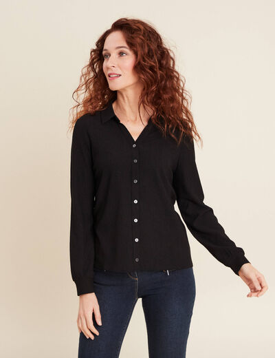 Blouse manches longues noir femme