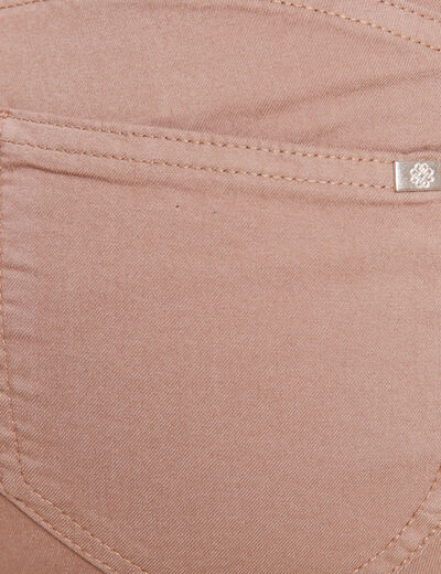 Pantalon droit taille haute 7/8ème taupe femme