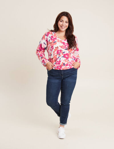 Pull manches longues blanc femme