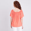 Blouse manches courtes orange clair femme