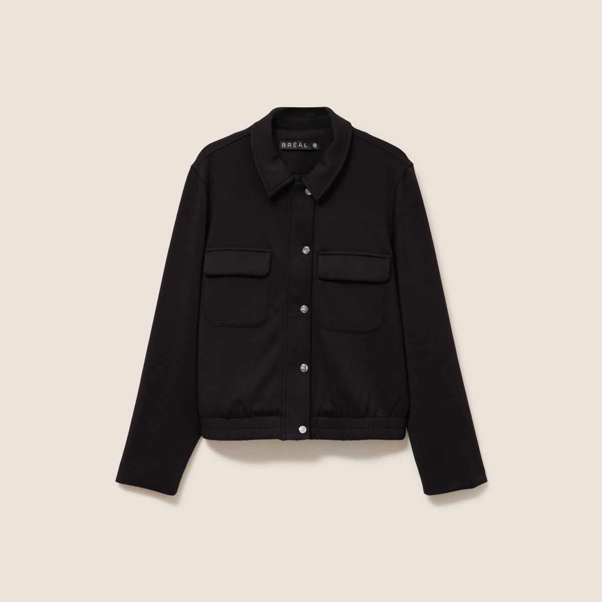 Veste bas resserr&eacute; manches longues noir femme