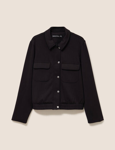 Veste bas resserr&eacute; manches longues noir femme
