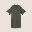 Robe droite courte col chemise vert kaki femme