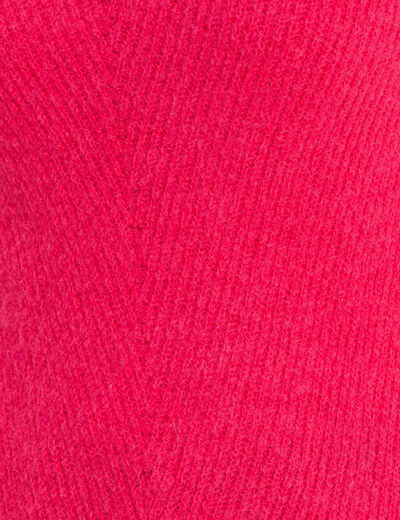 Pull col v rose femme