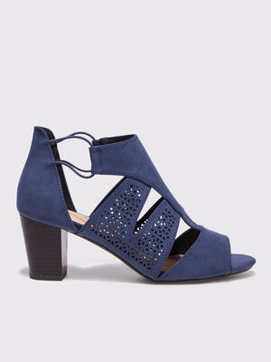 Sandales a talons perforees bleu marine femme