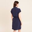 Robe droite courte manches courtes bleu marine femme