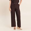 Pantalon large 7/8&egrave;me marron femme