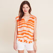 Blouse sans manches orange femme