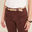 Pantalon bootcut jean ceinture amovible marron foncé femme