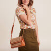 Sac rectangulaire tressé beige femme