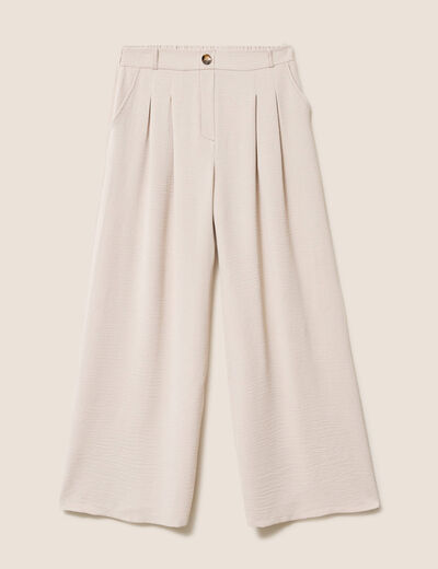 Pantalon large taille standard gris clair femme
