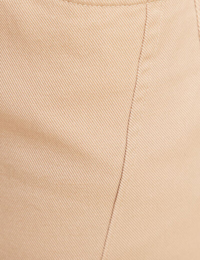 Pantalon coupe droite 7/8&egrave;me sable femme