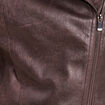 Veste esprit motard zippée marron foncé femme