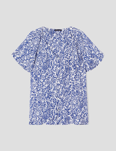 Blouse manches courtes blanc femme
