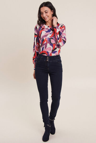 Jeans galbant et confortable denim stone femme
