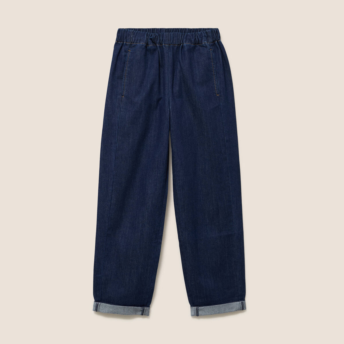 Jean mom en denim denim brut femme