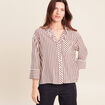 Chemise ample manches 3/4 marron femme
