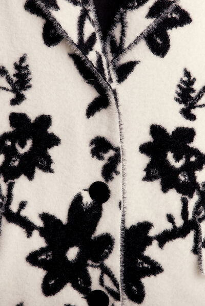Gilet boutonné mi-long noir femme